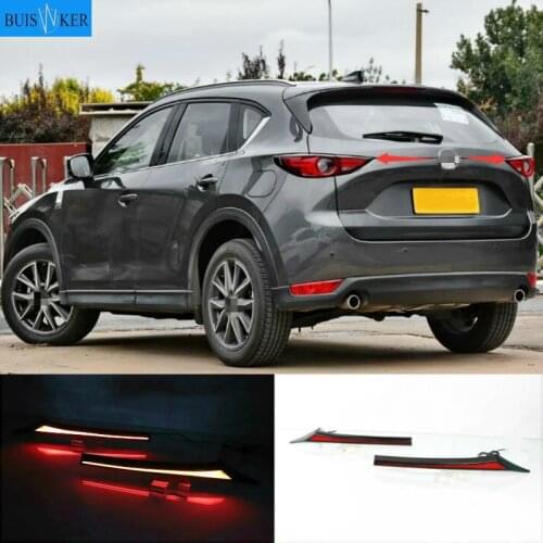 2PCS For Mazda CX-5 CX5 2017-2020 Multi-function Car LED Rear Bumper Light Rear Fog Lamp Brake Light Turn Signal Light