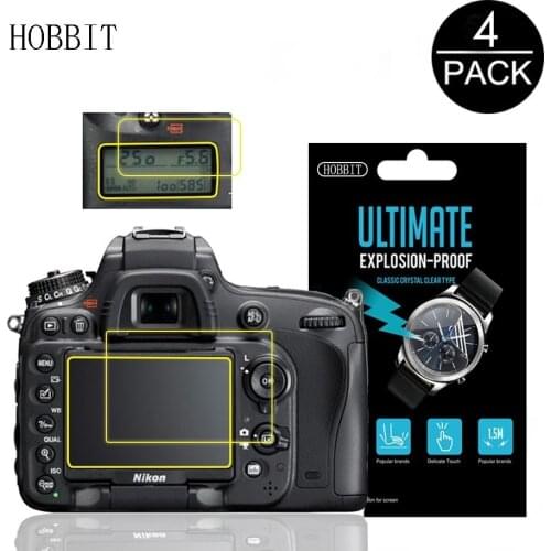 4PACK Set Top Panel and Camera LCD Protection Film Screen Protector for Nikon D750 D500 DF D810 D800 D610 D600 Digital Camera