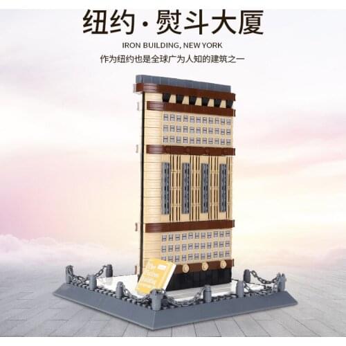 4220 Famous Architecture New York Flatiron Building Granule Assembled Building Blocks House Model ChildrenS Educational Toy