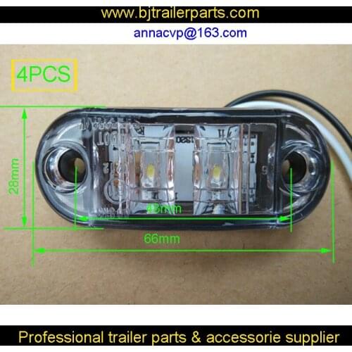 4X White LED Side Marker Light Clearance Lamp Car Truck Trailer Caravan 12V, trailer parts, trailer truck light lamp
