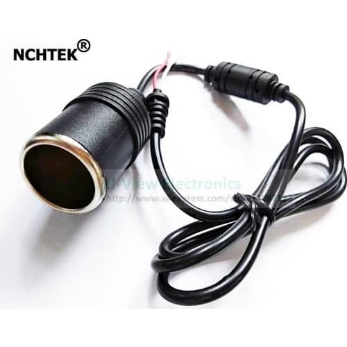 NCHTEK 12V Car Cigar Cigarette Lighter Female Socket Adapter Charger Cable with Magnetic Filter Ring 1.2M/Free shipping/10PCS