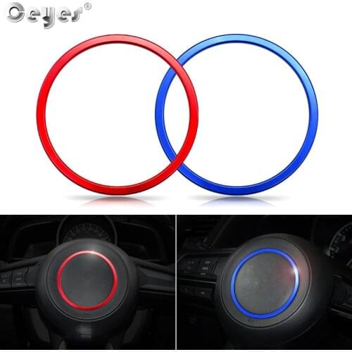 Ceyes 1pc Car Styling Steering Wheel Ring Center Decoration Accessories Cover Case For Mazda Axela CX-4 CX-5 3 8 9 Atenza Circle