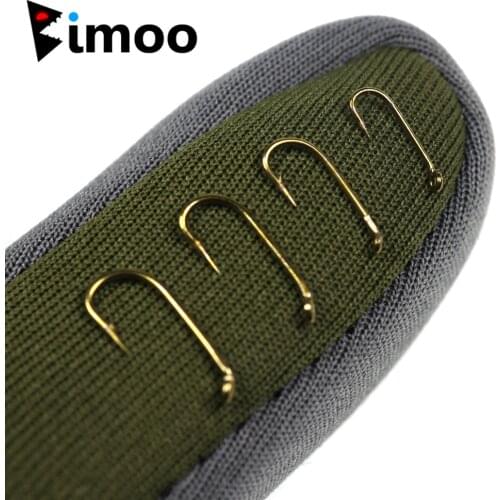 Bimoo 50pcs Fly Fishing Wet Fly Hook 2X Strong Wire Nymph Hook Bronze Finish Fly Tying Material Size 8 10 12 14 16