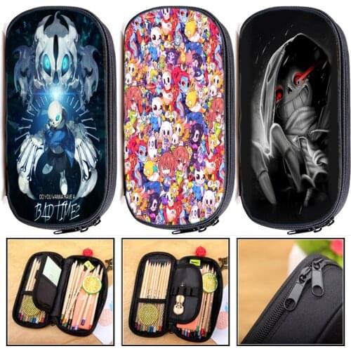 Boy Girl UNDERTALE Sans And Papyrus Pencil Case Kids Cartoon Anime Pencil Box Child Pen Bag Students Storage Bag School Supplies