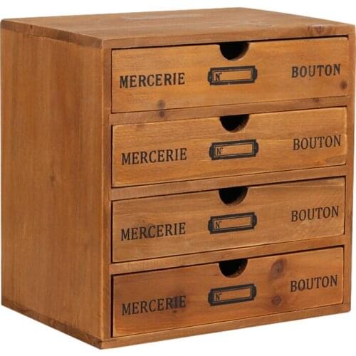 Wooden Box Storage Wooden Drawer Chest of Drawers Cosmetic Jewelry Organizer Office Home Decor Desktop Storage Box WJ11085
