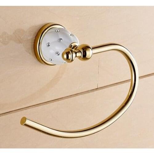 Vidric gold zinc alloy and brass material bathroom towel ring towel holder rack bathroom accessories