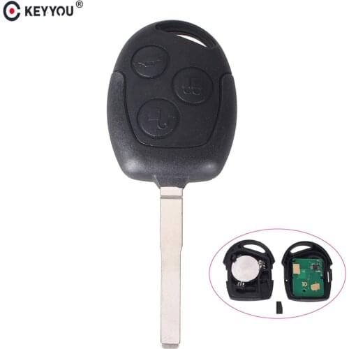 KEYYOU 3 Button 4D60 Chip 433Mhz Car Remote Key For Ford Focus Fiesta Fusion C-Max Mondeo Galaxy C-Max S-Max With HU101 Blade