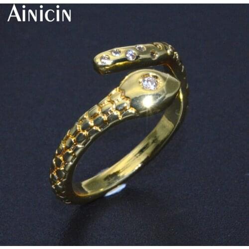 New Arrival Gold Color Plating Snake Ring Fashion Women Party Gift Jewelry 10pcs