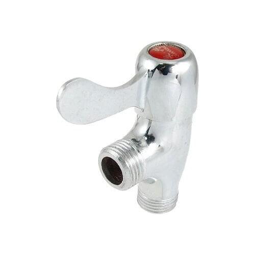 Kitchen 4/5" Thread Quarter Turn Metal Angle Stop Valve Silver Tone