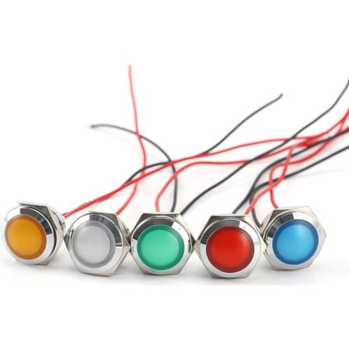 12 mm 16 mm 19 mm and 22 mm red and green light metal sphere double color 12v 24v 220v working power supply waterproof lamp