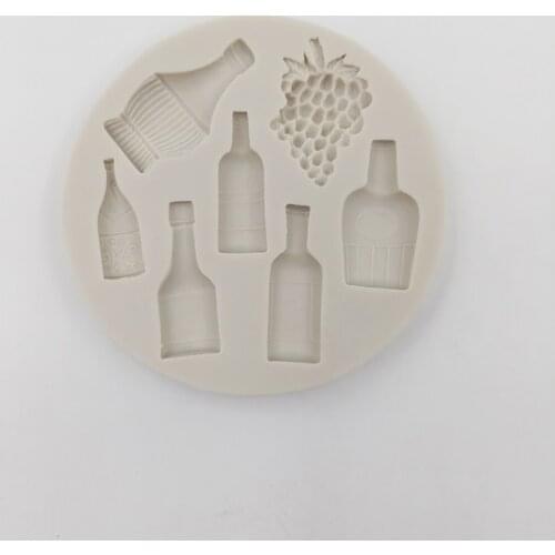 Minsunbak Wine Bottle Silicone Mold Cake Decoration Fondant Tool Chocolate Gumpaste Mold Sugar Craft Tool
