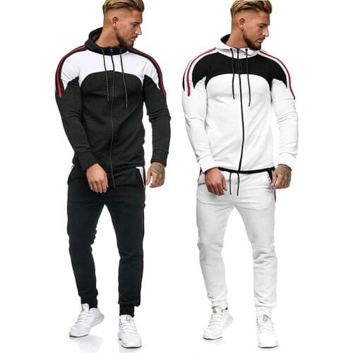 Mens Hoodies Fashion Tracksuit Set Zipper Sweatshirt Male Autumn Sportsuit 2 Pieces Jogger Outfit Casual Sporting Clothing 5XL