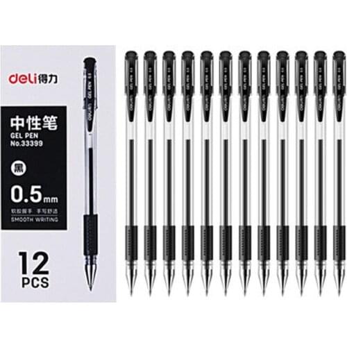 Gel Pen Set Boxed Office Supplies School Supplies Signature Pen Black Pen 12 School Writing Pens Learning Stationery