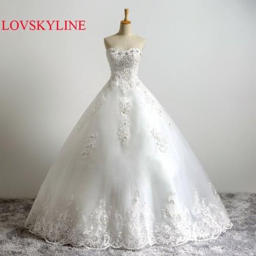 Real photo Sweetheart Embroidery Beading Applique A Line floor-length Lace up Wedding Dress