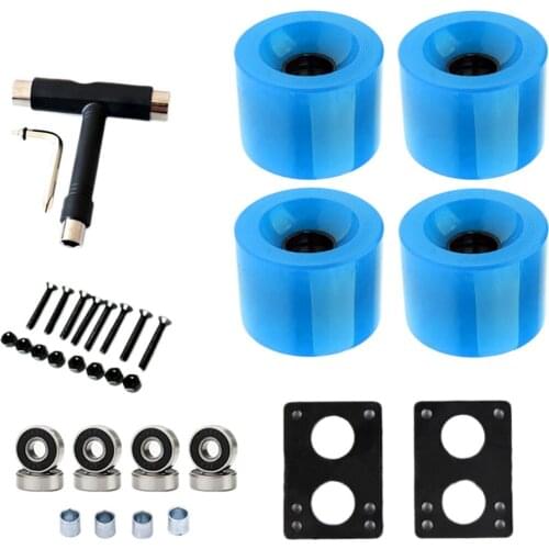 82A Skateboard Wheels Replacement With Bearings Longboard PU Wheels Cruiser Wheels Street Upgrade Replacement