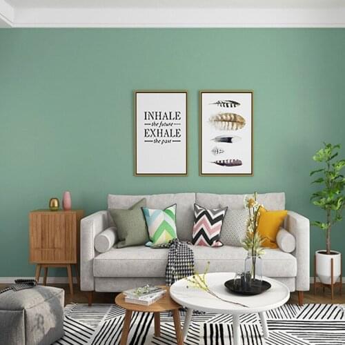Modern Classic Solid Color Green Series Bedroom Living Room Wall Papers Home Decor Non Woven Wallpaper Roll For Wall Mural