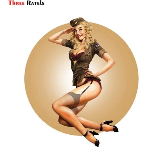Three ratels FTC-657# 13X11.5CM vantage united states air force pin up girl Decal Car Styling Sticker Waterproof Stickers