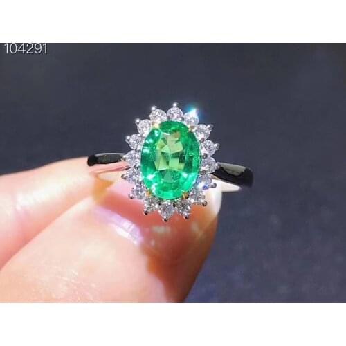 High-end man ring with natural emerald ring strong muscular power birthstone rectangle natural gem real 925 silver birthday gift