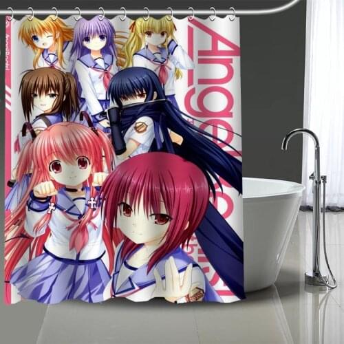 High Quality Angel Beats! Printing Shower Curtain Waterproof Curtains Bathroom Decor with Hooks Custom your image More size