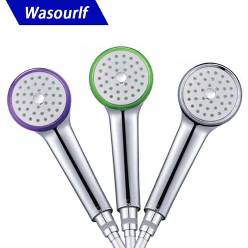 WASOURLF Air Intake Handheld Chrome Plated Plastic Save Water Pressurized Rainfall ABS Shower Head Hotel Hand shower Bathroom