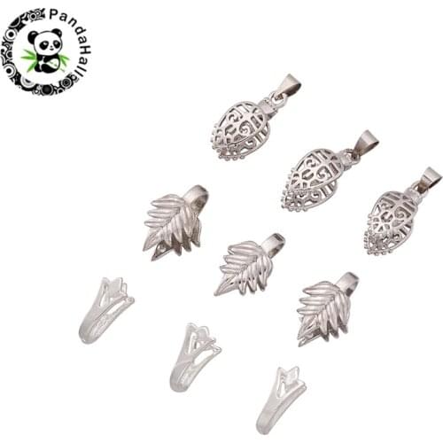 Pinch Clip Clasp Bail Pendant Connectors Bail Beads Charm Mixed Color DIY Necklace Bracelet Connectors Jewelry Findings