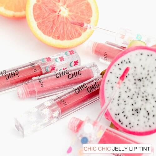 FLORTTE Liquid Lipstick Jelly Mirror Water Gloss Lip Glaze Waterproof Glitter Mpisturizing Lip Gloss Lip Tint Makeup TSLM2