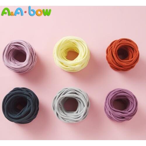 10pcs/lot DIY Nylon Hair Band 24cm Candy Color Headband Elastic Baby Headband for Infants DIY Hair Accessories