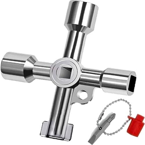 4 In1 Meter Box Key Gas Key Meter Key Multi-Functional Utilities Key for Electric Cupboard Cabinet Opening Key