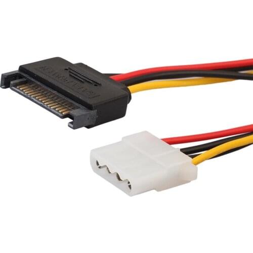 4Pin FDD Floppy Female to 15Pin SATA Female Adapter Converter Power Leads Cable Cord 18AWG Wire for ITX PC