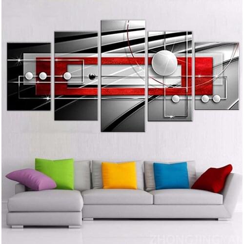 5Pcs No Framed Abstract Golden Luxury Canvas Pictures HD Wall Art Canvas Paintings Home Decor Living Room Posters Decoration