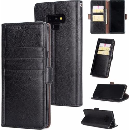 50pcs/lot External three card Derma 3 card leather fashion case cover for samsung galaxy Note 8 9 wallet case