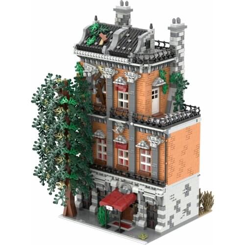 Authorized 5286Pcs Old Town Hostel MOC-46504 Creative Street View Building Blocks Compatible with Street (Designed by STEBRICK)