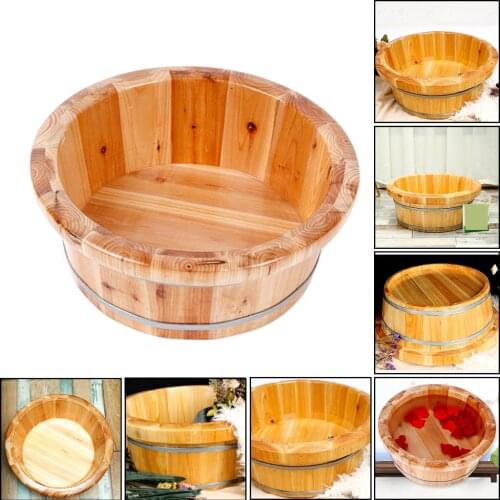 Cedar Wood Feet Barrel Bath Tub Deep Pedicure Foot Basin Beauty Sauna Shower Bucket Bathroom