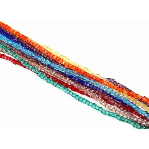 2mm 1800pcs Mixed Color Charm Crystal Glass Square Beads For Bracelet Necklace Jewelry Making DIY