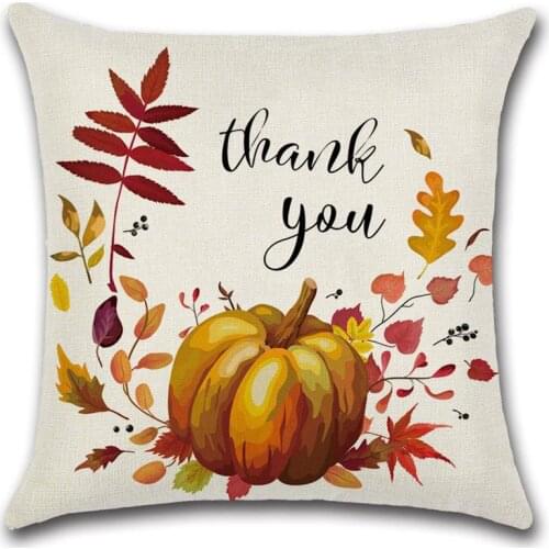 Digital Printing Cushion Cover Fall Thanksgiving Harvest Pumpkin Pattern Pillow Case Home Decor