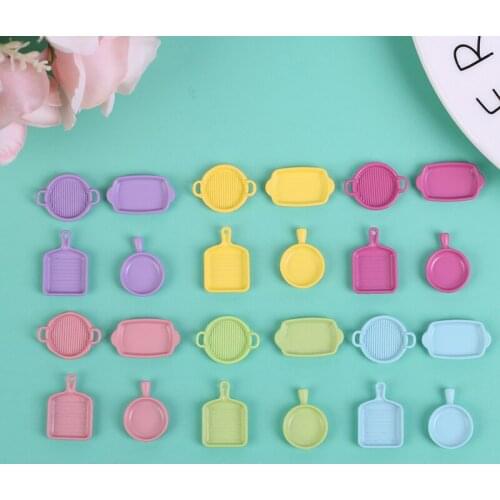 Hot Sale 4Pcs/set 1/12 Scale Dollhouse Miniature Steak Plate Dish Model For Dollhouse Kitchen Decor