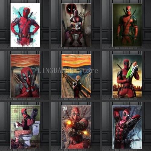 Disney Marvel Deadpool 5D DIY Diamond Painting Funny Superhero Spiderman Iron Man Diamond Embroidery Mosaic Handmade Home Decor