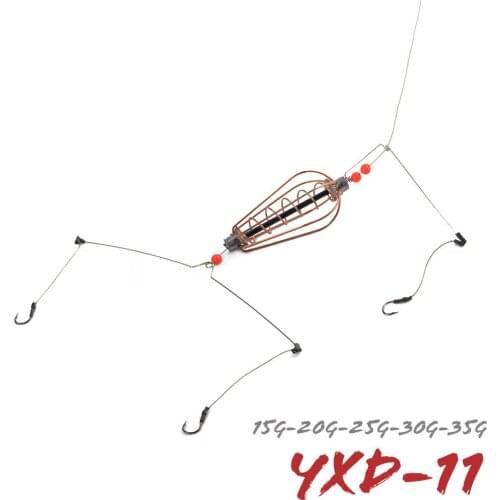 High Carbon Hook 20g-45g Fishing Bait Cage Stainless Steel Wire Swivel Feeder Fishing Cage Barbed Carp Bait Hook Artificial