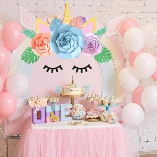 Hot Unicorn Paper Flower Unicornio Horn Ears Birthday Party Decoration Tools Creative Gifts Leisure Entertainment Party Supplies