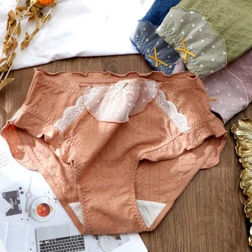 Cute Womens Panties Plus Size New Sexy Bow Traceless Mesh Lace Underwear Ladies Briefs of Large Sizes Underwear for Women 2021