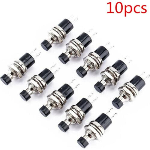 10pcs Mini Switch Lockless momentary Push button Micro Miniature Black