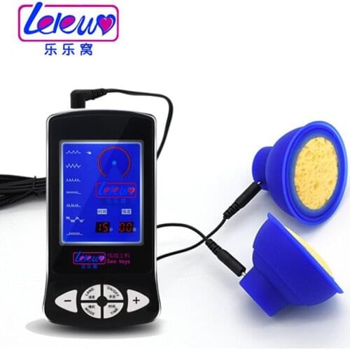 Electric Shock Negative Pressure Breast Pump Womans Breast Clitoris Stimulator Couples Flirting SM Adult Games Sex Toy