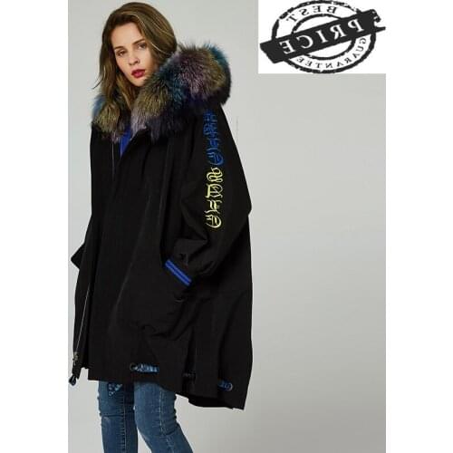 Real Fur Coat Female Natural Rex Rabbit Fur Liner Parka Winter Jacket Women Fox Fur Collar Korean Long Jackets 2a0512T
