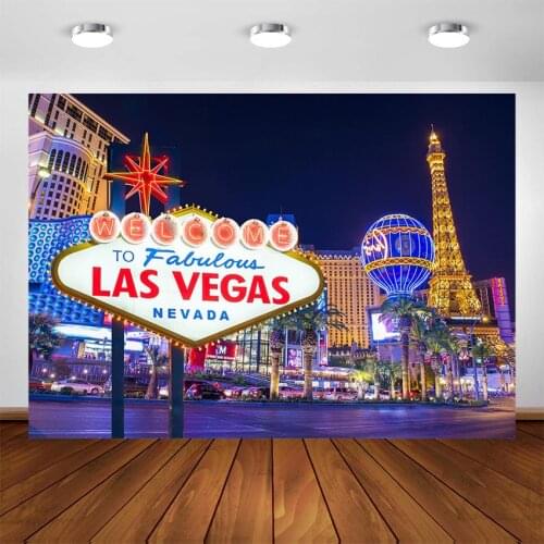 Las Vegas Night Backdrop Casino Poker Theme Vintage Birthday Prom Background for Photography Decorations Supplies Props Studio