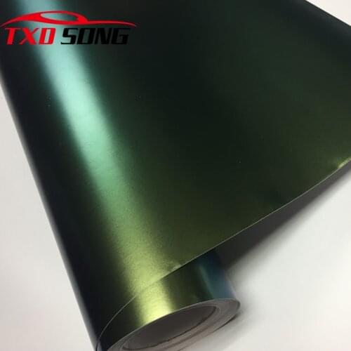 New Arrival Green to gold Matte Chameleon Pearl Glitter Vinyl Sticker Car Whole Body Wrap Film Diamond Glitter Vinyl Film