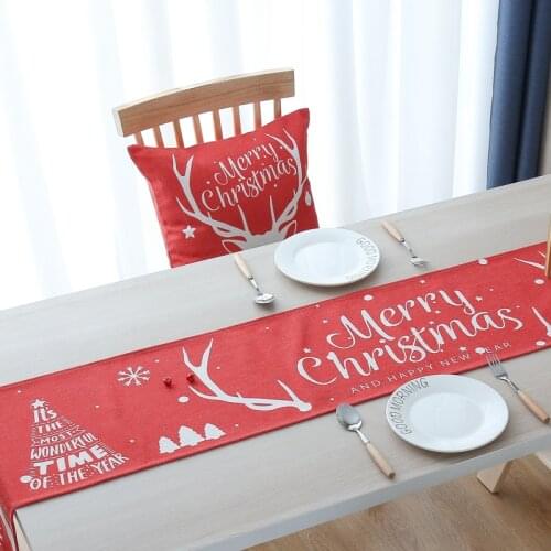 New Year ins table runner Christmas Decoration Table Runners xmas decor Tablecloth Placemat Hotel Satin household Decor bed flag