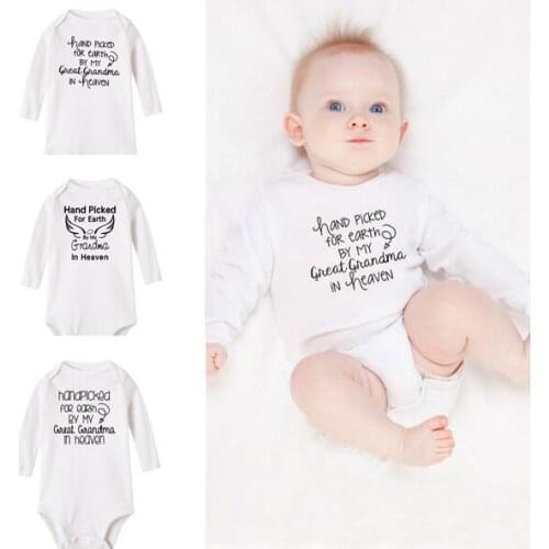 Hand Picked for Earth By My Grandma From Heaven In Heaven Sibling In Heaven Grandparents In Heaven New Baby Bodysuits Drop Ship