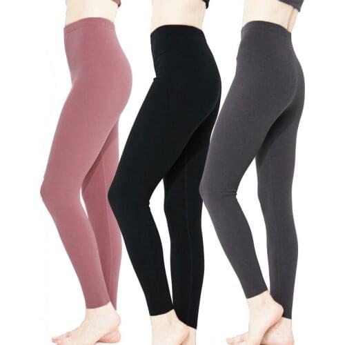 Autumn And Winter Leggings Plush Warm Trackless Fitness Leggings Women De Fleece Self Heating Solid Color Warm Sports Pants