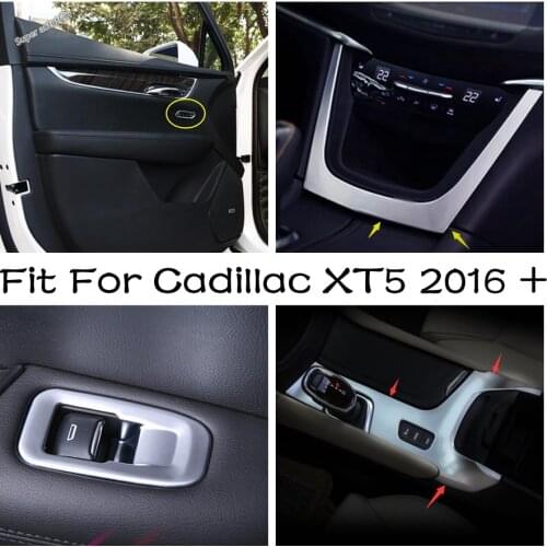 Window Armrest / Gear Stall Panel & Rear Air Outlet & Seat Adjustment Button Cover Trim For Cadillac XT5 2016 - 2021 Accessories