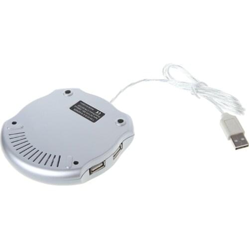 1 Set USB Tea Coffee Cup Mug Warmer Heater Pad with 4 Port USB Hub PC Laptop New Deisgn Hot Saling
